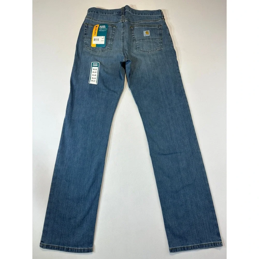 Carhartt Mens Rugged Flex Straight Jeans 102804 NWT 30x32 Blue BD2804-M